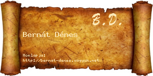 Bernát Dénes névjegykártya