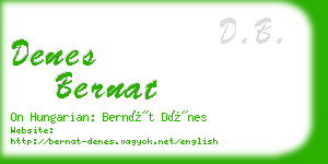 denes bernat business card